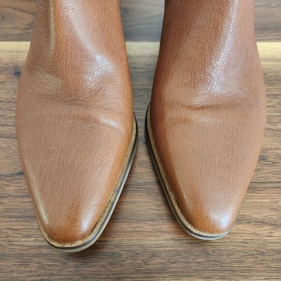 Cole Haan Grand OS Tan Leather Hadlyn Zip Ankle Boots Bootie 6.5 - Picture 5 of 10